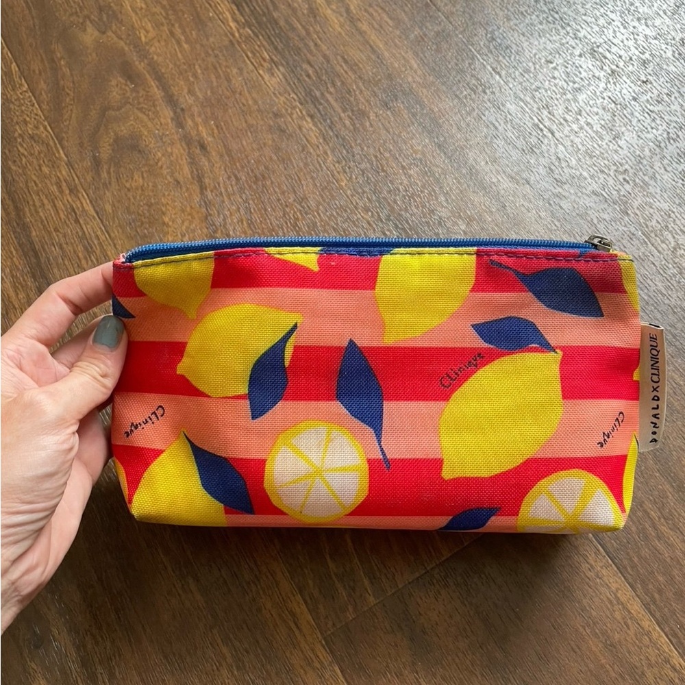 Clinique Citrus Stripe Cosmetic Pouch